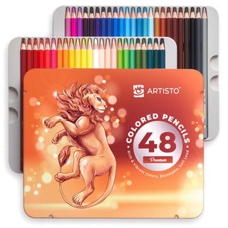 Colored Pencils | Set of 48, Quality 3.8mm Soft Core Leads, Rich & Vibrant Colors, Blendable