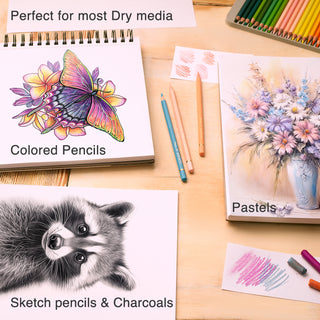ARTISTO Sketching Pads 9 x 12" & Colored Pencils (72 colors) Bundle