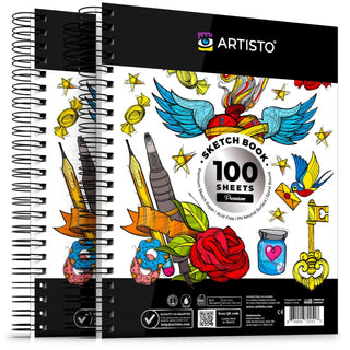 Sketchbooks, 9" x 12", Pack of 2 (200 sheets)