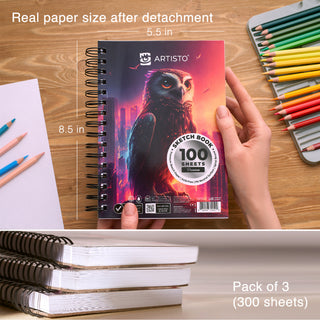 ARTISTO Sketching Pads 5.5 x 8.5" & Colored Pencils (48 colors) Bundle