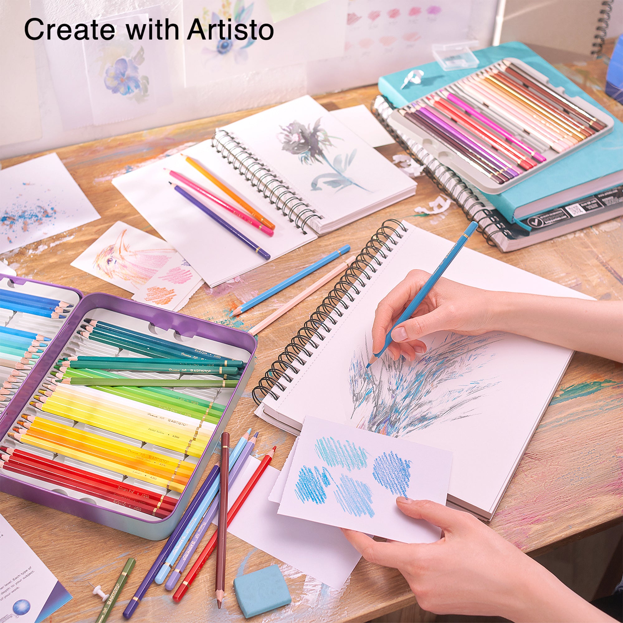 Artisto Premium Watercolor Pencils Set of 72, Quality 4mm Soft Core Leads, Water-Soluble Pencils, Perfect for Beginner & Advanced Artists