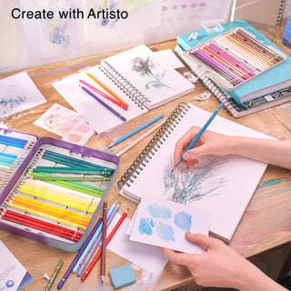 Colored Pencils | Set of 72, Quality 3.8mm Soft Core Leads, Rich & Vibrant Colors, Blendable