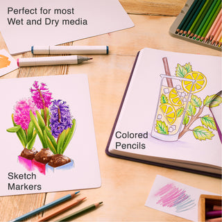 ARTISTO Premium Hardcover Sketchbook 8.5 x 11" & Colored Pencils (48 colors) Bundle